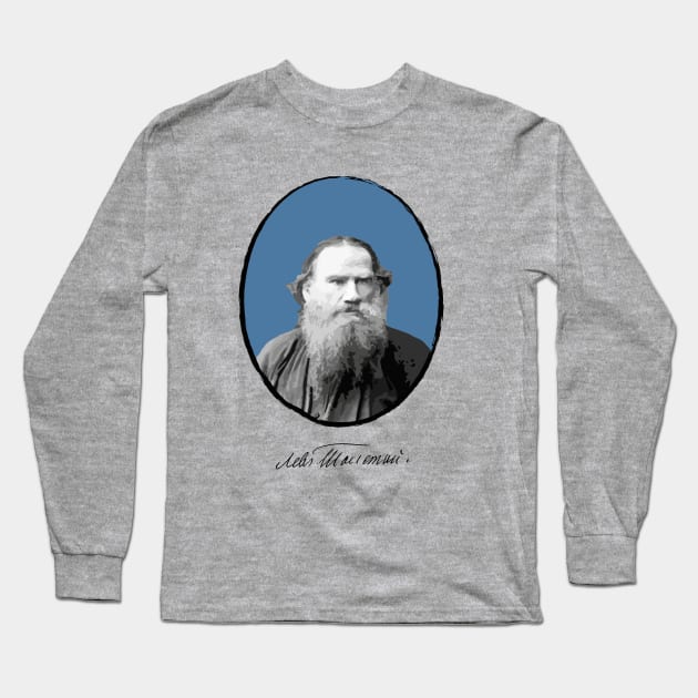 Authors - Lev Tolstoj Long Sleeve T-Shirt by PrintablesPassions